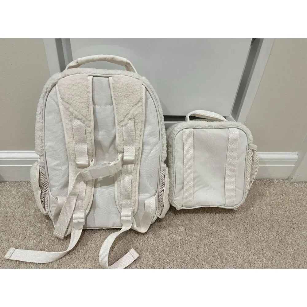 NWOT Pottery Barn Kids Mackenzie‎ Natural Sherpa Small Backpack & Lunch Box